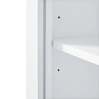 Meuble de rangement haut de salle de bain sur pied avec étagères réglables et porte pour petits espaces