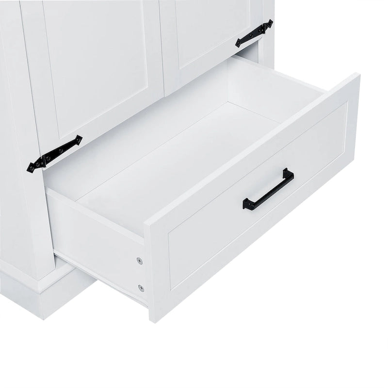 Meuble de rangement haut de salle de bain sur pied avec étagères réglables et porte pour petits espaces